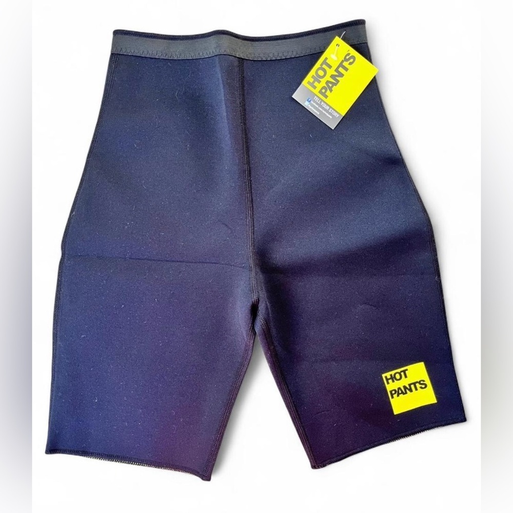 Hot Pants NWT Size Small Black Compression Neoprene Biker Shorts Activewear